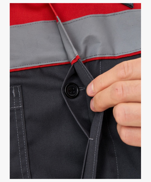 Костюм Лигор-2 Премиум СОП К. (тк.Смесовая,240) п/к, т.серый/красный