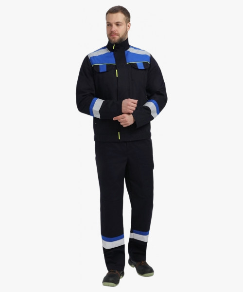 Костюм Бостон (тк.Саржа,320) брюки, т.синий/васильковый