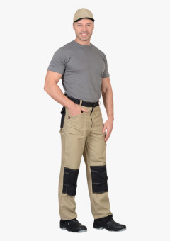 Брюки СИРИУС-ВЕСТ-ВОРК бежевый с черным пл. 275 г/кв.м