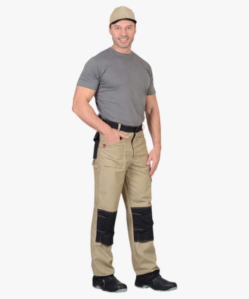 Брюки СИРИУС-ВЕСТ-ВОРК бежевый с черным пл. 275 г/кв.м