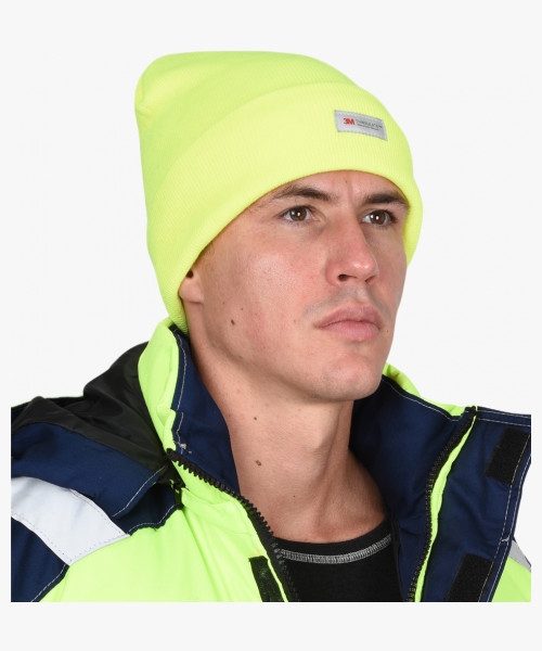 Шапка трикотажная флуоресцентная лимонная СИРИУС Юка, с утеплителем Тинсулейт (х12х120)