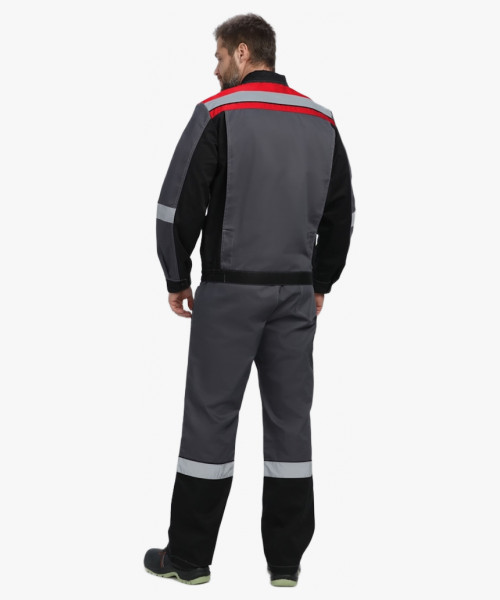 Костюм Виват-2 Премиум IMP (тк.Смесовая, 240) п/к, т.серый/черный/красный