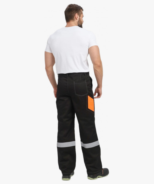 Костюм Виват-1 Премиум CH МВО (тк.Смесовая,240) брюки, черный/оранжевый