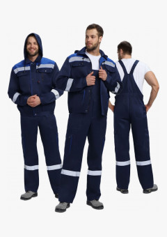 Костюм Нейч-2 СОП с капюшоном (тк.Смесовая,210) п/к, т.синий/васильковый
