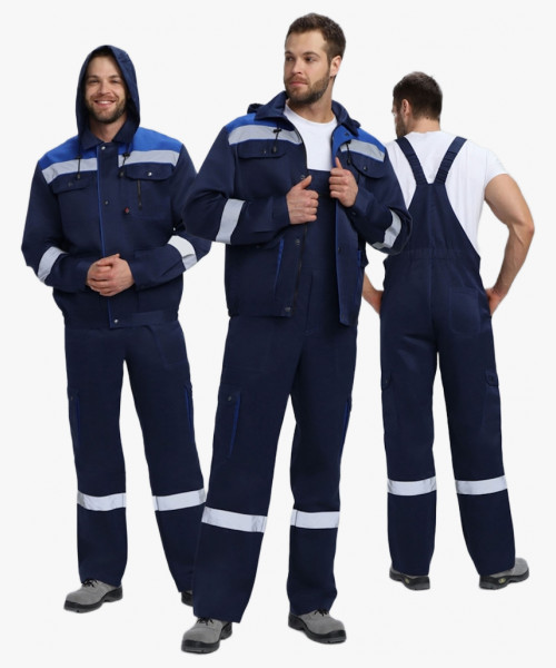 Костюм Нейч-2 СОП с капюшоном (тк.Смесовая,210) п/к, т.синий/васильковый