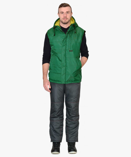 Жилет СИРИУС-ЗОДИАК зеленый (на подкладке флис желтый)