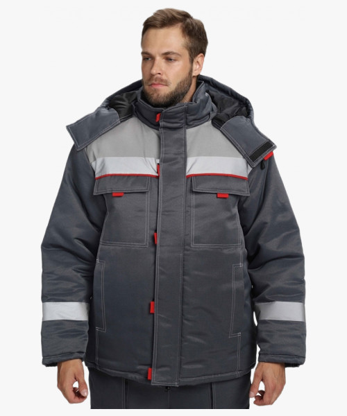 Костюм зимний Флофт-2 NEW (тк.Смесовая,210) п/к, т.серый/св.серый