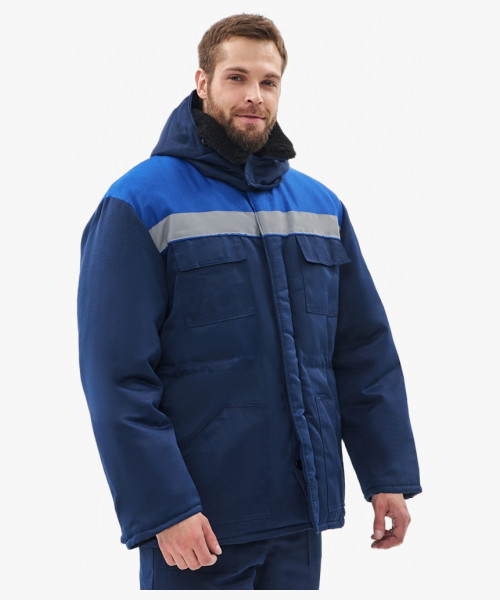 Костюм зимний Легион-К (тк.Смесовая,210) брюки, т.синий/васильковый