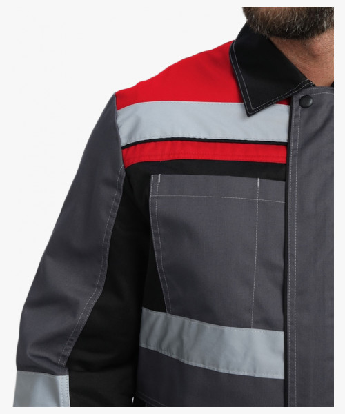 Костюм Виват-2 Премиум IMP (тк.Смесовая, 240) п/к, т.серый/черный/красный