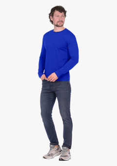 Футболка длинные рукава васильковая 160г/м2
