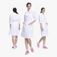 Халат женский Симпл-004 (тк.Смесовая,120) MedLine, белый