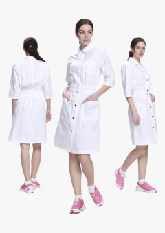 Халат женский Симпл-004 (тк.Смесовая,120) MedLine, белый