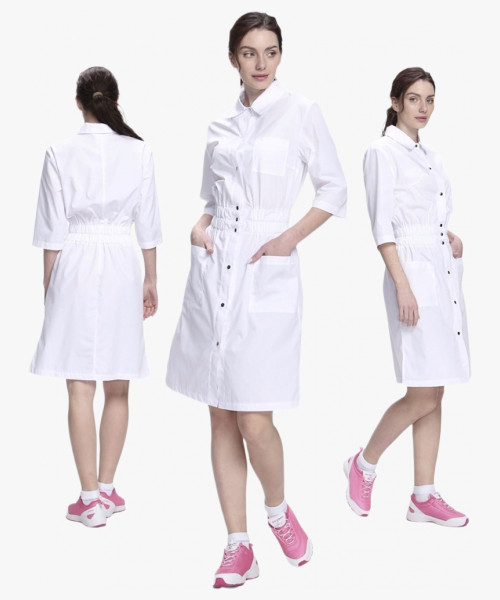 Халат женский Симпл-004 (тк.Смесовая,120) MedLine, белый