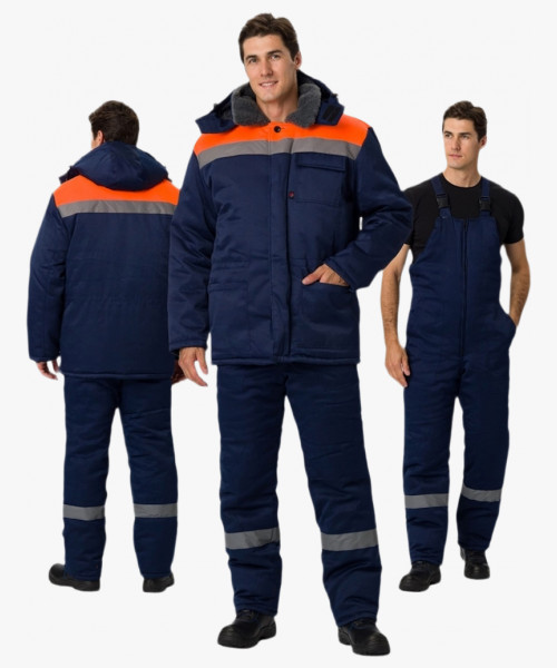 Костюм зимний Труженик-Ультра-2 IMP (тк.Смесовая,210) п/к, т.синий/оранжевый