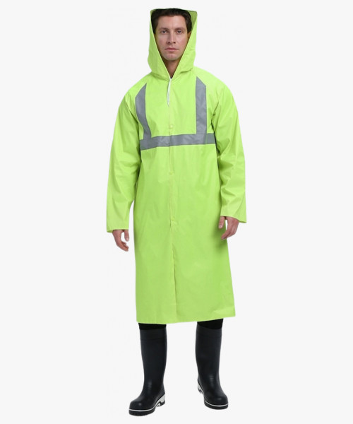 Плащ влагозащитный сигнальный ProfLineBase СОП (ПВХ,180), желтый
