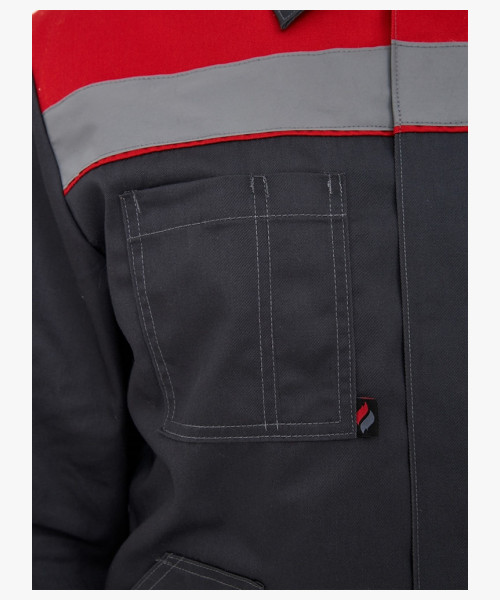 Костюм Лигор-2 Премиум СОП К. (тк.Смесовая,240) п/к, т.серый/красный