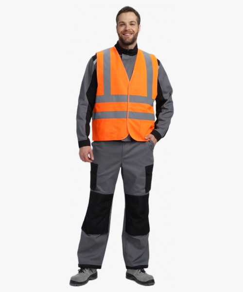 Жилет сигнальный ProfLineSpecialist с карманами СОП-4 (тк.Полиэфир,130), оранжевый