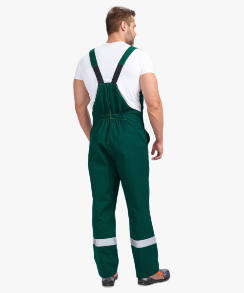 Костюм Бриготек-2 СОП (тк. Смесовая, 260) полукомбинезон, зелёный/желтый