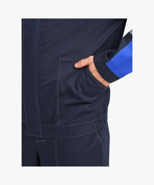 Костюм Бриготек-2 СОП (тк. Смесовая, 260) полукомбинезон, т.синий/васильковый