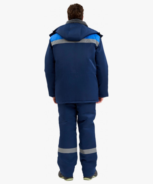 Костюм зимний Труженик-Ультра-2 СОП (тк.Смесовая,210) п/к, т.синий/васильковый