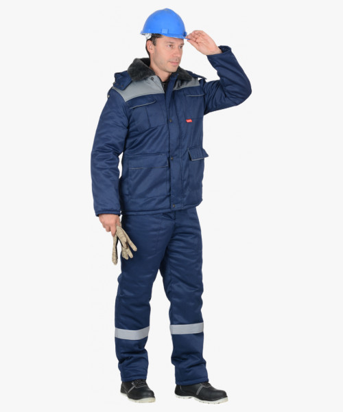 Костюм СИРИУС-ПРОФЕССИОНАЛ куртка, п/к, синий с серым