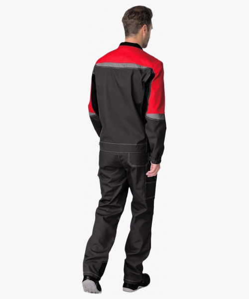 Костюм Формула (тк.Смесовая,240) брюки, серый/красный/черный