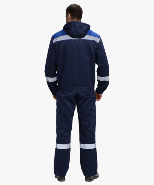 Костюм Нейч-2 СОП с капюшоном К. (тк.Смесовая,210) п/к, т.синий/васильковый