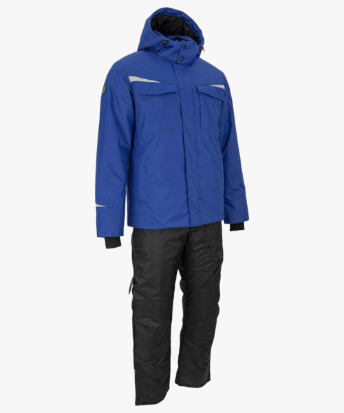 Костюм рабочий зимний Brodeks KW603, куртка, брюки, цвет синий, чёрный