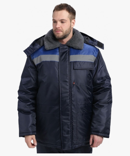 Куртка зимняя для бригадира NEW (тк.Оксфорд), т.синий/васильковый