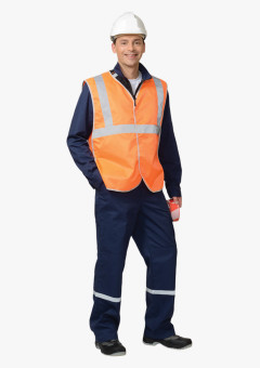 Жилет сигнальный универсальный СИРИУС-ГАБАРИТ-В с 3 СОП (тк.Оксфорд) оранж