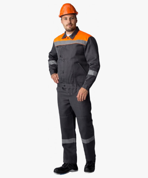 Костюм Лигор-2 СОП (тк.Смесовая,210) п/к, т.серый/оранжевый