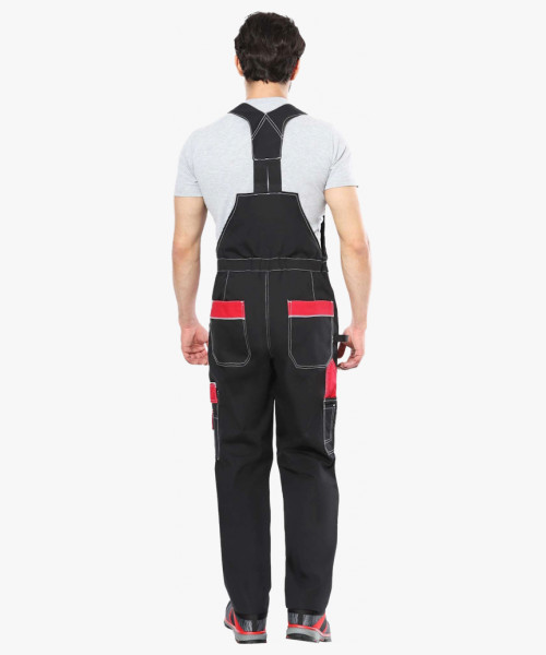 Костюм СИРИУС-АГАТ куртка, п/к черный с красным пл. 260 г/кв.м. ВО отделка