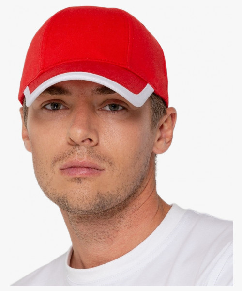 Бейсболка Honor, красная с белым кантом