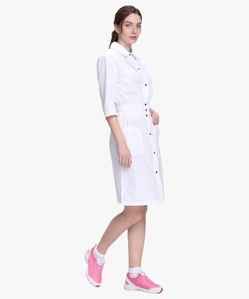 Халат женский Симпл-004 (тк.Смесовая,120) MedLine, белый