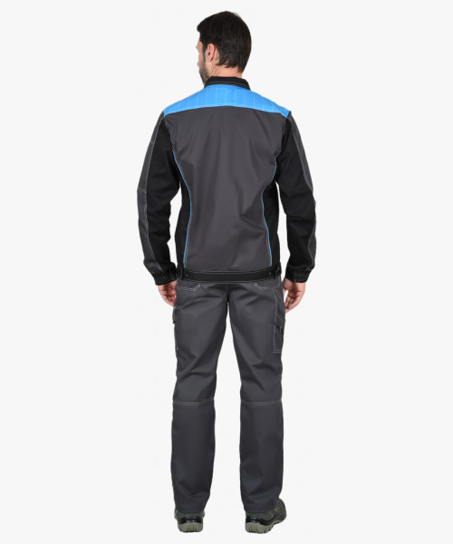 Костюм мужской летний СИРИУС-ПРЕСТИЖ куртка, брюки, серый, голубой