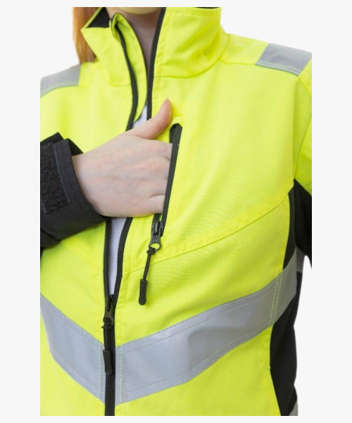 Куртка сигнальная женская Brodeks KS229, цвет жёлтый, чёрный