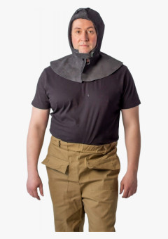 Подшлемник спилковый утепленный, черный