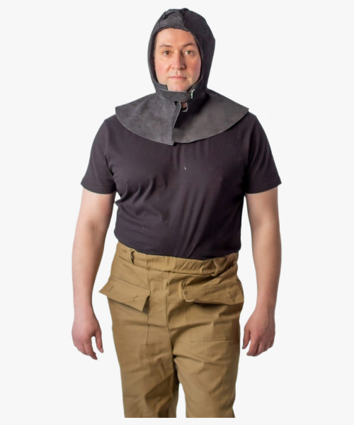 Подшлемник спилковый утепленный, черный