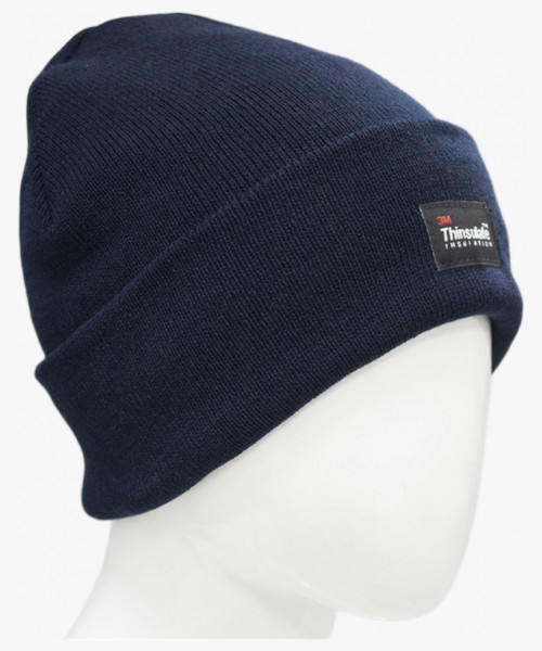 Шапка трикотажная двойная утепленная Север, темно-синий