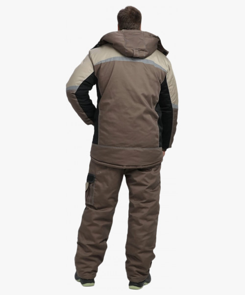 Костюм зимний Мега IMP (тк.Смесовая,240) брюки, коричневый/черный/бежевый