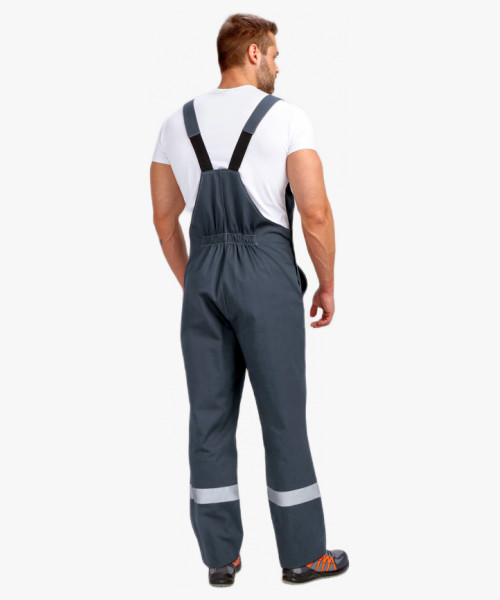 Костюм Бриготек-2 СОП (тк. Смесовая, 260) полукомбинезон, т.серый/св.серый