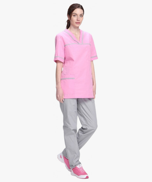 Костюм женский Ирис (тк.ТиСи), ярко-розовый/серый