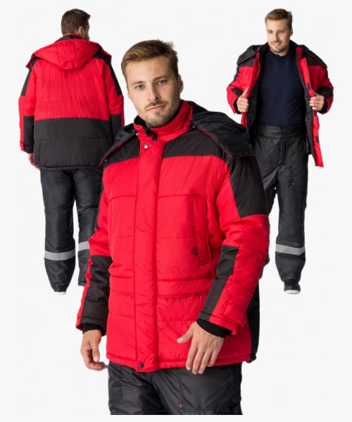 Куртка зимняя Европа CH (тк.Дюспо), красный/черный