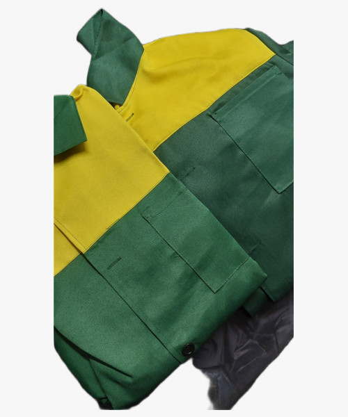 Костюм Стандарт (тк.Смесовая,210) брюки ЭТ, зеленый/желтый