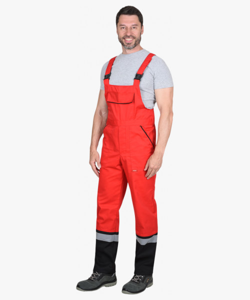 Костюм СИРИУС-МАСТЕР летний: куртка, полукомбинезон, красный с чёрной отделкой