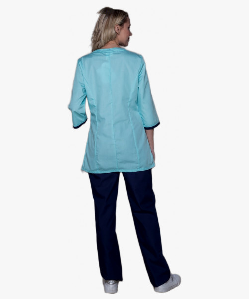 Костюм женский Вояж (тк.ТиСи), мятный/т.синий