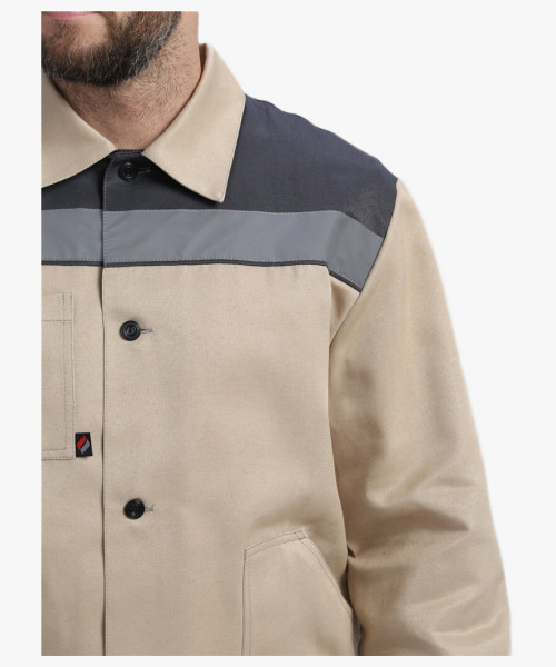 Костюм Лигор-1 СОП (тк.Смесовая,210) брюки, бежевый/т.серый