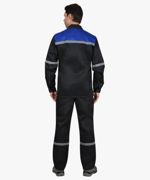 Костюм СИРИУС-МЕХАНИК куртка, брюки черный с васильковым и СОП
