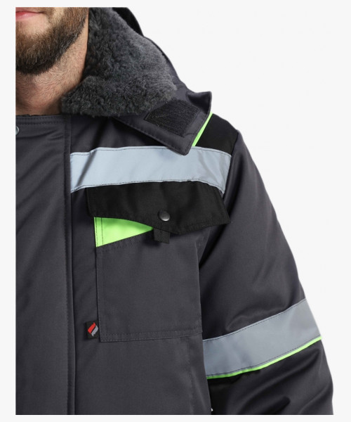 Костюм зимний Ховард (тк.Смесовая,240) п/к, т.серый/черный/лимонный