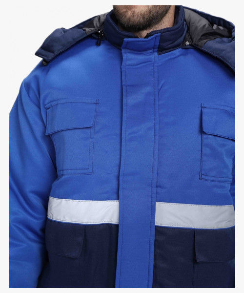 Костюм зимний Темп (тк.Смесовая,210) п/к, т.синий/васильковый